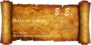 Balczo Emese névjegykártya